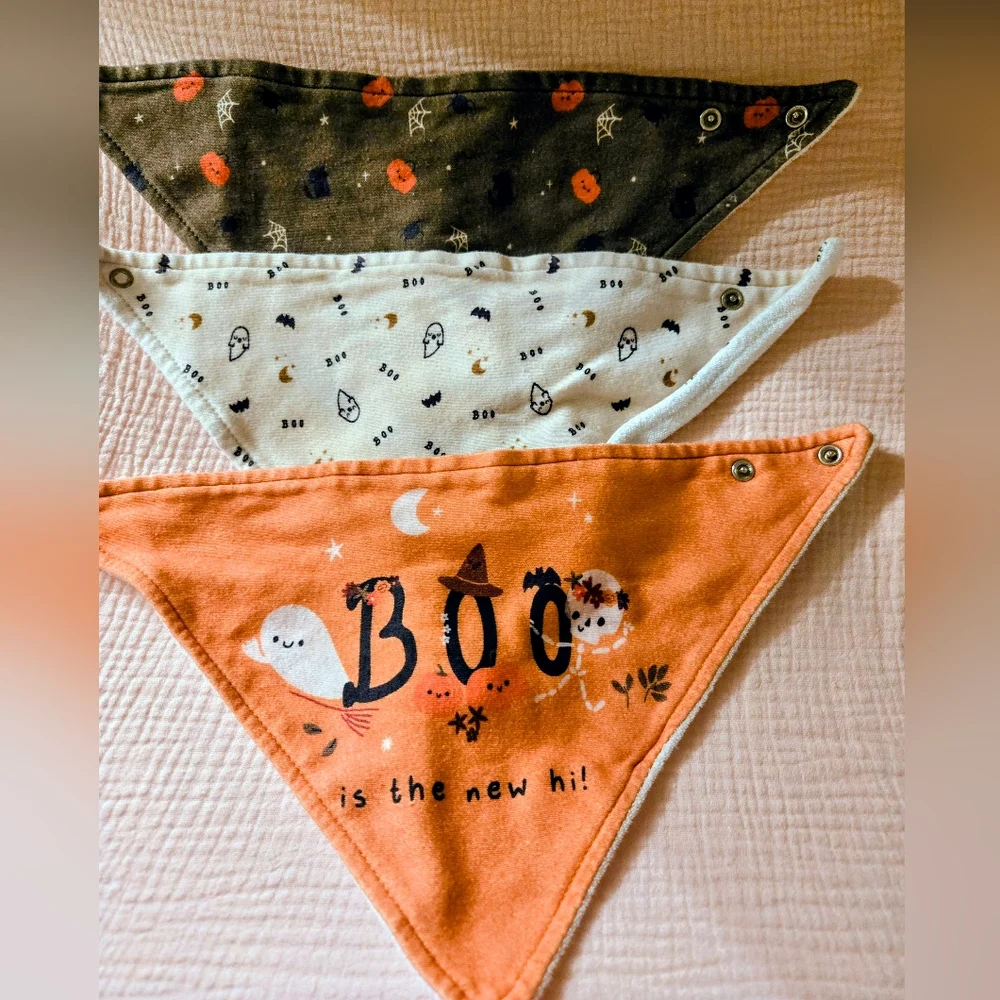 3 Halloween Baby Bandana Bibs By Dimsum